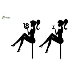 High Heel Girl/Caketopper/Silhouette/Tortenstecker/Frau/Kuchen/Desert