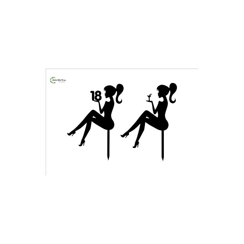 High Heel Girl/Caketopper/Silhouette/Tortenstecker/Frau/Kuchen/Desert