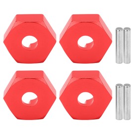 4Pcs Metal Hex Coupler 14mm Wheel Hex Drive Hub Adapter for 104001 Remote Control Car RC Car Parts(red)