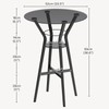 YATINEY Bar Table, 2-Tier Round High Top Table, Pub Table,