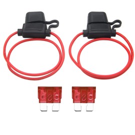 Bumbesti 2 Pack ATC/ATO 16 AWG Gauge Inline Fuse Holder with 2pcs 10A Fuses