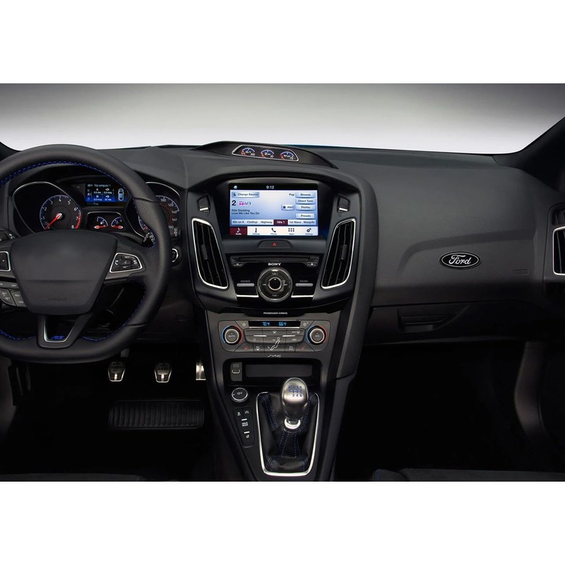 Ford Black & Gray Oval Decorative Logo Chrome Plated Plastic