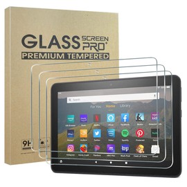 [3 Pack] All-new HD8 2022 / HD8 2020 / HD8 2020 Plus Tablet Screen Protector (12th/10th Generation / 2022/2020 Release),9H Hardness HD Clear Anti Fingerprint Tempered Glass
