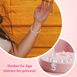 POTUS Unicorn Age Bracelet Magical 5th Birthday Gift with Adjustable Size & Hypoallergenic Design