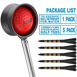 XSMSGO 9Ft/12Ft Telescopic Stainless Steel Golf Ball Retriever for Water, High Durability Double Sided Golf Ball Picker Upper, Men's and Women's Golf Accessories Gifts.
