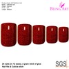 Falsche Nägel Bling Art Rot Gelnägel 24 Squoval Kunstnägel Mittel
