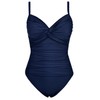 Hilor Women's Ruched Twist Front One Piece Swimsuits Tummy Control