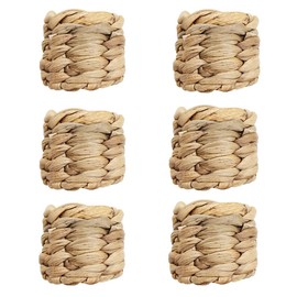 Woven Napkin Rings Set of 6, Hand-Woven Hyacinth Napkins Holder Handmade Braided Natural Napkin Rings, Napkin Rings for Birthday Party, Wedding, Christmas, Thanksgiving Decorations