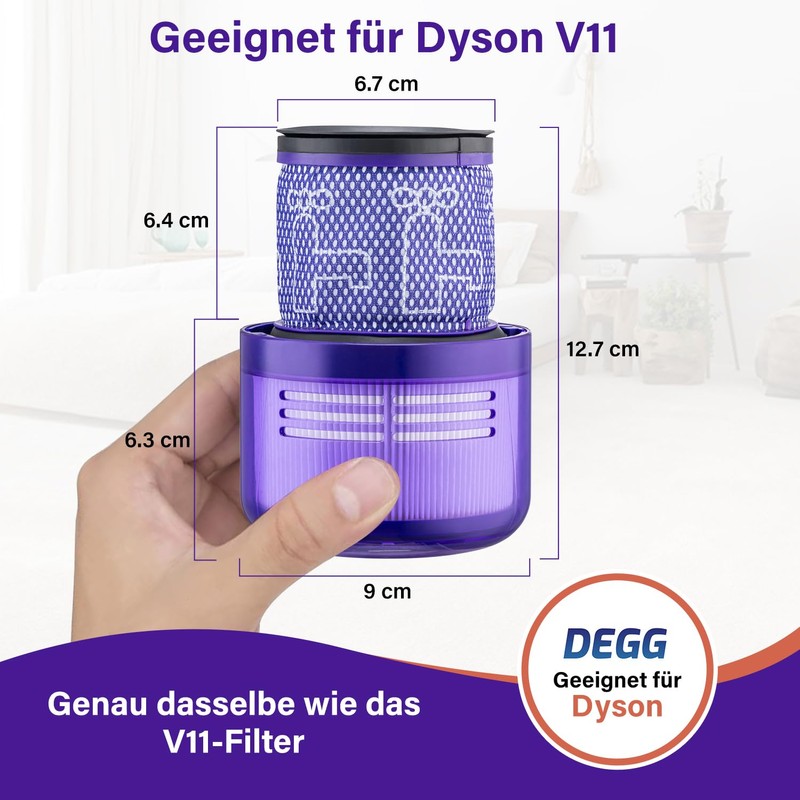 DEGG HEPA Filter Suitable for Dyson V11 & V15 Washable