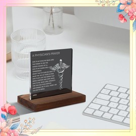 Physicians Prayer Plaques, Physicians Gifts, Medical School Graduation Gifts, Doctors Prayer Gifts, Modern Acrylic Desk Plaque with Inspirational Quotes, 10 x 10 x 1.5 cm,XXD7