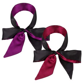 metagio 2 Pcs Satin Eye Cover, Soft Comfortable Silk Sleeping Cover Blindfold Tie for Valentine's Day Gift, Silk Comfortable Smooth Sleep Blindfold Tie for Women Travel Supplies, 2 Colors