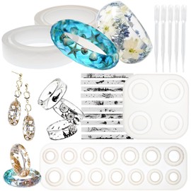 Funshowcase - Molde de silicona para manualidades de arcilla líquida, resina epoxi, joyería plana