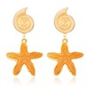QLYOVWE Dainty Starfish Earrings for Women 14K Gold Plated Sea