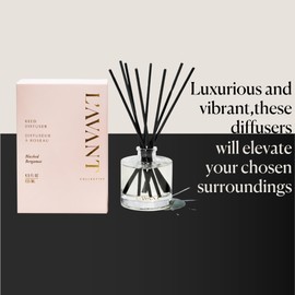 L’Avant Collective | Blushed Bergamot Reed Diffuser – Luxury Aromatic Home Fragrance with Essential Oils, Long-Lasting Scented Diffuser for Living Room, Bedroom & Bathroom – Elegant Oil Diffuser Set