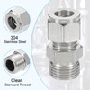 PATIKIL 1/2G x 12mm 304 Stainless Steel Compression Tube Fitting,