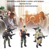 6PCs Movable Military Soldier Police Models with Joint and Weapons