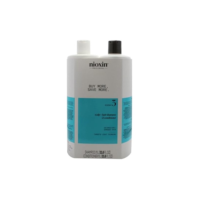 Nioxin System 3 Cleanser and Scalp Therapy Conditioner, 33.79 Ounce