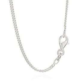NKlaus 925 Silver Curb Chain - Sterling Silver Chain for Men and Women - Curb Chain - 1.5 mm Wide, Sterling Silver, No Gemstone