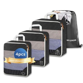 Packing Cubes for Suitcase 4 PCS, Travel Organiser Packing Bags Recycled, Luggage Organiser Waterproof Compression Suitcase, Essential Bag Travel Storage Bag Luggage Organiser Bags Travel Pouch