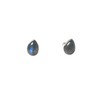 Art Gecko Fiery Pear Shaped LABRADORITE Sterling Silver Gemstone Stud