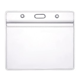 5x ID Card Holder Zip Card Holder Flexible & Waterproof 0.80 mm Thick Horizontal for 1-2 ID Cards Protective Cover ID Card Holder for Name Badges and ID Cards Transparent