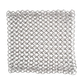 Chainmail Scrubber for Cleaning Cast Iron Cookware - 4" x 4" - Made in the USA