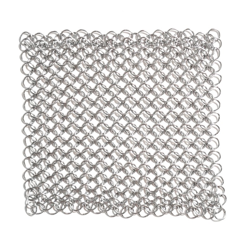 Chainmail Scrubber for Cleaning Cast Iron Cookware - 4" x