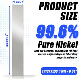 Pure Nickel Sheet 99.6% Nickel Anode Sheet 0.04 x 1 x 6 Inches for Nickel Plating, Electroplating, Scientific Experiments (4 Pcs)
