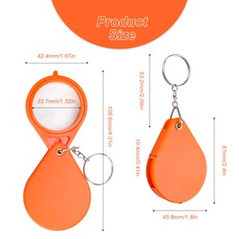 LERANXIN Pack of 5 Folding Pocket Magnifiers, Handheld Magnifier, Folding Reading Magnifier, Rotating Design, 10x Magnification, for Reading Small Print, for Studying Antiques and Insects