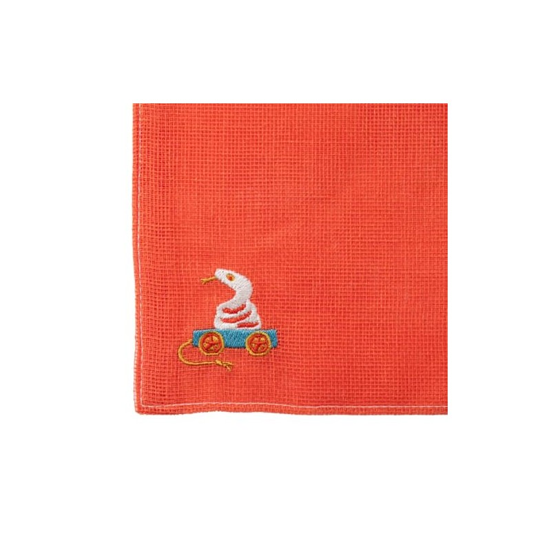 [Nakagawa Masashichi Shoten] Tiered Dish Towel, Zodiac Mi, Red