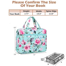 Octsky Bible Cover with Handles, Zippered Bible Carrying Case for Women Teens, Bible Book Cover Bible Accessories (Rose Lake)