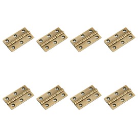 Leliafleury 8Pcs Folding Door Hinges 50mm(2 inch) Brass Butt Hinge for Window Cabinets Closet Drawer Boxes, Bronze