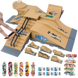 Gr8ware Skateboard Ramp, 6 in 1 Finger Skateboard Ramp Set, Mini Skatepark for Fingerboard, Figure Boarding Skate Park, Fingerboard Skatepark Halfpipe Obstacle Deck Toys for Kids Holiday Party Favors