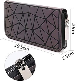 Lumbor37 Cartera Ligera Colorida Crujiente Reflectante del Arco Iris Luminosa de Cuero PU para Mujer