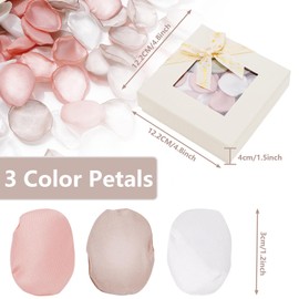 Whaline 300Pcs Silk Rose Petals with Box Taupe Light Bronze Ivory Artificial Flower Petals for Bridal Shower Wedding Aisle Table Centerpieces Reception Tables Romantic Night Decoration