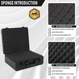 12.6 Inch Carrying Case With Customizable Pre-Diced Foam, Aluminum Alloy Sturdy Build, Ideal for Microphone, Equiment, Camera, Tools, Recorder, etc