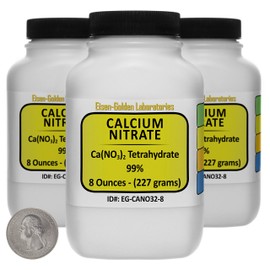 Calcium Nitrate [CA(NO3)2] 99% AR Grade Prills 1.5 Lb in Three Space-Saver Bottles USA
