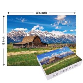LI-LOVE Jigsaw Puzzles for Adults 500 Pieces Grand Teton National Park 500 Piece Puzzle Precise Interlocking Thick Sturdy Cardboard Family Game Age 14+