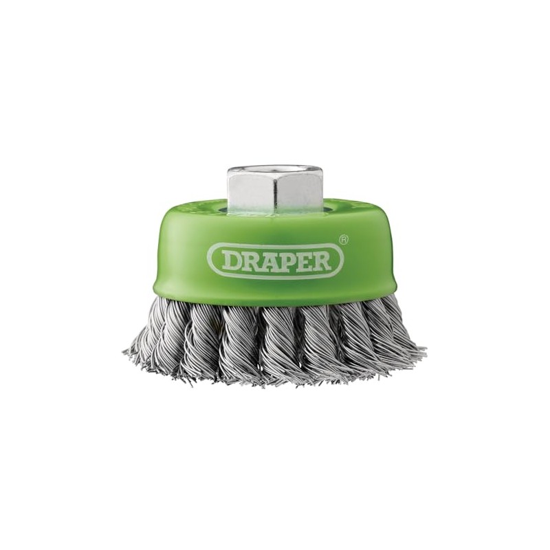 Draper 08054 Stainless-Steel Twist-Knot Wire Cup Brush, 75mm, M14
