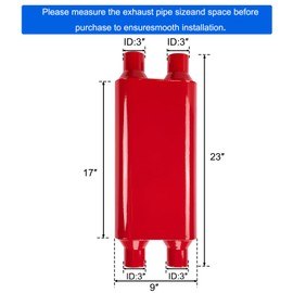 Floshine Universal 80Series Mufflers 3.0 Inch Dul Inlet (ID) 3.0 Inch Dul Outlet (ID), 3 Chamber Performance Automotive Muffler Exhaust FH20D20