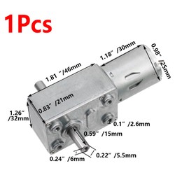 Antrader 1Pcs Worm Gear Motor,DC 12V 10rpm Gear Motor,Double Shaft Self Locking Electric Motor,Reversible High Torsion Worm Speed Reduction