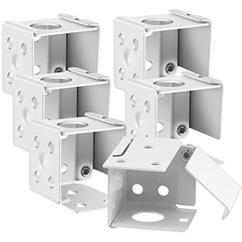 Hotop Blind Brackets Low Profile Box Mounting Bracket for Window Blinds, White (6 Pieces, 1 x 1 Inch)