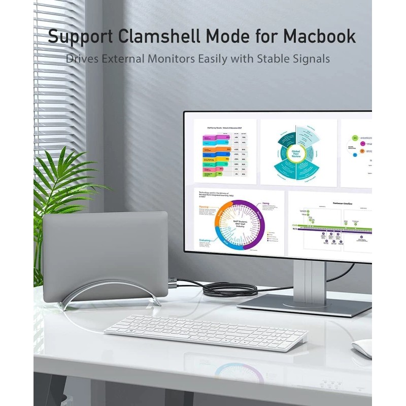 uni USB C to DisplayPort Cable (4K@60Hz, 2K@144Hz, 2K@165Hz), 1m/3ft