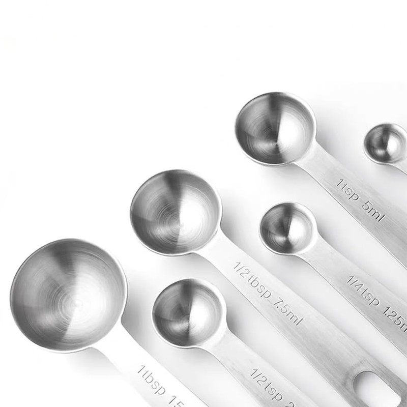 2 Pcs 10ml Stainless Steel Measuring Scoops Dry Liquid Ingredient
