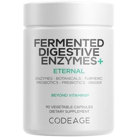 Codeage Suplemento De Enzimas Digestivas Fermentadas, Suministro Para 3 Meses: 14 Enzimas Digestivas, Probióticos, Prebióticos, Ingredientes Botánicos Fermentados, Enzimas Pancreáticas Múltiples De Or