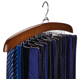Tie Rack Tie Hanger 24 Hooks Wooden, Tank Top Hanger,Belt Organizer for Closet,with Upgraded 360°Rotating, Belts Scarves Accessories for Bras,Tank Tops,Camisoles…