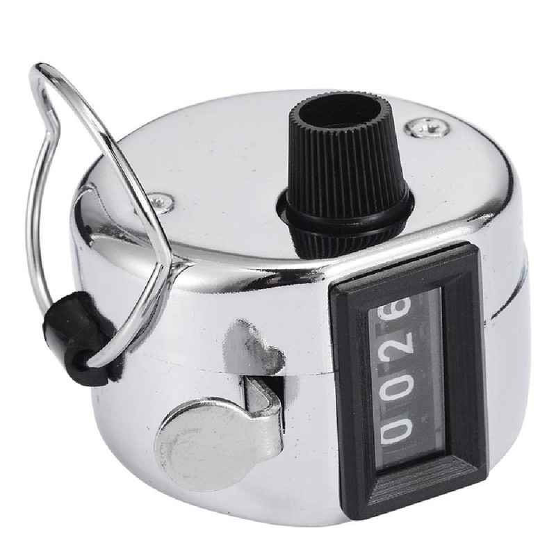 Handheld Clicker Counter, 4 Digit Display Manual Mechanical Counter, Hand