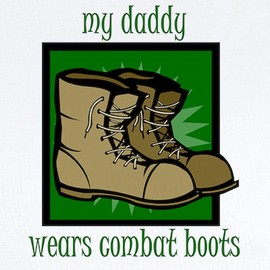 CafePress My Daddy Wears Combat Boots Onesie Cute Infant Bodysuit Baby Romper Cloud White
