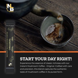 Instant Mushroom Coffee - Organic Mushrooms, 270g, 30 Servings, Next Level Boost's Healthy Everyday Brew Coffee Alternative Mushroom Drink w/ Collagen, Lions Mane, Turkey Tail Coffee Mushroom Alternative