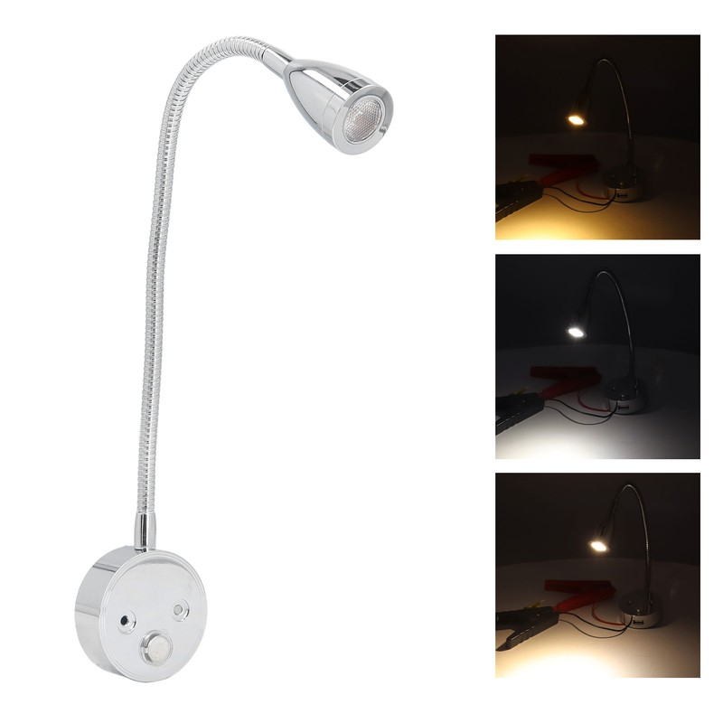 RV Interior Reading Lights Bedside Reading Lamp 10‑30v Dimmable Adjustable